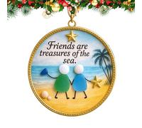 Decorazioni Per Albero Di Natale | Addobbi Tema Spiaggia Appesi Per Amicizia | Pendenti Acrilici 2D Per Casa Famiglia Festività Invernali Soggiorno Esterno Interno