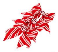 Decorazioni per albero di Natale e finestre, con motivo a strisce, con decorazione in tessuto, temi europei e festivi, set da 3 o 6 (strisce sottili)