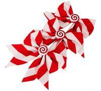 Decorazioni per albero di Natale e per decorazione di finestre, con struttura in tessuto, temi europei e festivi, set da 3 o 6 (strisce spesse)