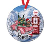 Decorazioni Per Albero Di Natale Gas Station For Kids Snow Dog In Red Truck Gas Pump Beagle Dog Con Cordino Ornamenti Natalizi Addobbo Per Albero Di Natale Per Coppie Matrimoni Famiglia