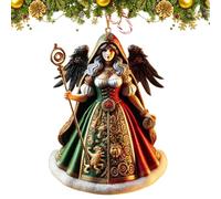 Decorazioni per albero di Natale in acrilico, decorazioni natalizie in acrilico, con ciondolo a forma di leggenda piatta, ornamento ricordo, ciondolo di Natale per la decorazione della casa e