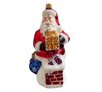 Decorazioni per albero di Natale in vetro soffiato a bocca dipinte a mano in Europa | Ciondoli per albero di Natale per Natale | Ciondoli per albero di Natale | Decorazioni per albero di Natale (Babbo