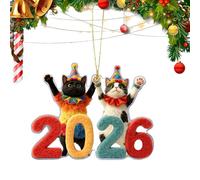Decorazioni per albero di Natale, Natale, 2D, gatto, decorazione per la casa, 2026 , ciondolo per specchietto retrovisore auto, per soggiorno, camera da , ufficio, balcone, cucina