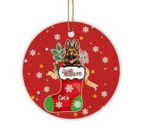 Decorazioni Per Albero Di Natale Strong Dogue De Bordeaux In Red Stocking Snowflake Rotonde Ornamenti Natalizi In Porcellana Artistico Ceramica Di Natale Per Coppie Decorazioni Amici