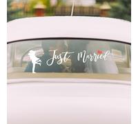 Decorazioni per Auto Just Married NICENEEDED, Adesivi per Finestrini Auto "Just Married" per Matrimonio, Striscioni, Decorazioni per Auto per La Luna di Miele