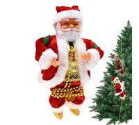 Decorazioni per Babbo Natale da arrampicata - Natale elettrico musicale, statuetta natalizia creativa, display per balcone sul tetto con finestra per interni ed esterni, collezione di decorazioni