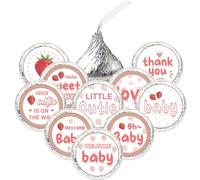 Decorazioni per baby shower con fragole mini adesivi a forma di fragola set di etichette per cioccolatini per il primo compleanno bomboniere 180 pezzi, adesivi per baby shower con fragole per