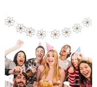 Decorazioni per banner di fiori, banner di fiori di compleanno - Banner di margherita | Ghirlanda di bandiere per decorazioni a tema margherita di primavera, compleanno, per la mia