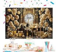 Decorazioni Per Capodanno 2026 2.13x1.52 m Oro 2026 Sfondale