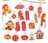 Decorazioni per Capodanno cinese 2026 | Ornamenti appesi a Forma di Ciondoli,Kit da 18 Pezzi per Decorazioni per la Festa di Primavera, per la Casa, Soggiorno, Parete e Albero del Festival