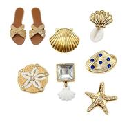 Decorazioni per Ciabatte 6 Pezzi Stella Marina Oro Decorazione per Scarpe