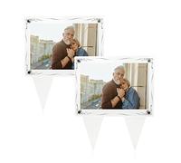 Decorazioni per cimiteri, cornice impermeabile 5 x 7 per tomba, 2 pezzi, in acrilico per cimitero, decorazioni per tombe, regali di simpatia, regali commemorativi (verticale)