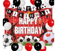 decorazioni per compleanno a tema calcio decorazioni rosse e bianche banner buon compleanno festone palloncini forniture per festa