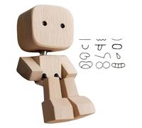 Decorazioni per cruscotto auto, statuetta in legno a forma di uomo che scuote la bambola, design articolato mobile, struttura in legno, perfetta per auto, furgoni, camion, viaggi su strada interna
