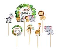 Decorazioni per cupcake a tema animali safari della giungla per dessert, muffin, cibo, stecchini per torte di compleanno, decorazione per feste di matrimonio