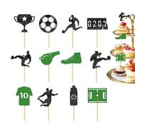 Decorazioni Per Cupcake A Tema Calcio - 2D Forniture Feste Sportive,12 Pezzi Stecchini Per Cupcake Commestibili,Per Feste Di Compleanno Eventi Giochi Casa Scuola Pasticceria Uomini Ragazzi Bambini Fan
