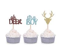 Decorazioni per cupcake con scritta “Oh Deer It's A Boy” (24 pezzi)