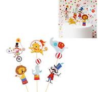 Decorazioni per cupcake di carta, decorazioni per cupcake del circo in 24 pezzi, decorazioni per torte del circo, decorazioni per torte di compleanno per bambini.
