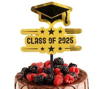 Decorazioni per cupcake di laurea, duemila venticinque | Topper per cupcake laurea duemiventicinque | oro e nero stabili celebrazioni felici scuola casa asilo feste Ac
