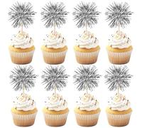 Decorazioni per cupcake e torte, 30 pezzi, fuochi d'artificio, agitatori per bevande e stuzzicadenti per compleanni, matrimoni, lauree e San Valentino