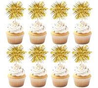 Decorazioni per cupcake, fuochi d'artificio per torte, 30 fuochi d'artificio per torte scintillanti, agitatori per bevande e stuzzicadenti per compleanni, matrimoni, lauree e San Valentino