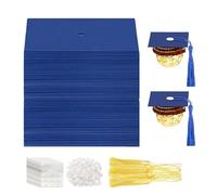 Decorazioni per Cupcakes - 50 pezzi in carta versatile - Set di Toppers Cappello da diplomato, per adolescenti, ragazzi, ragazze, studenti, scuola e casa