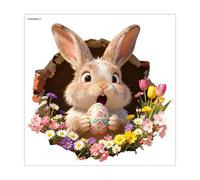 Decorazioni Per Decalcomanie Muro Coniglietto Pasquale Divertente, Adesivi Impermeabili Coniglio Parete Spezzano Pasqua Per Decorazione Della Porta 'armadietto Toilette Stanza Di Casa, 30 X 30 CM