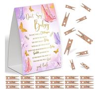 Decorazioni per doccia a farfalla ad acquerello,Don't Say Baby Shower Game,Genere Neutral Baby Shower Decorations,Piccolo gioco di mollette,Idee Baby Shower,Giochi di baby shower 50 ospiti,Giochi di