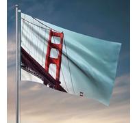 Decorazioni per dormitorio per ragazzi del college Golden Gate Bridge, San Francisco. Bandiera da giardino accessori divertenti bandiere per dormitorio (152 x 244 cm)