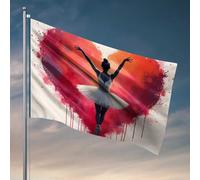 Decorazioni per dormitorio per ragazzi universitari ballerine abbracciare l'amore in scena artistica cuore bandiera manica a vento bandiera all'aperto per camera ragazzi (120 x 180 cm)