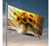 Decorazioni per dormitorio per ragazzi universitari, bouquet di girasole e frutti di mare sul tavolo, bandiera a vento per esterni, per ragazzi in camera (30 x 45 cm)