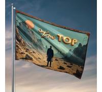 Decorazioni per dormitorio per ragazzi universitari, uomo in completo sta davanti a un vasto paesaggio desertico con bandiera "The Top" Te bandiera bandiera da palestra (30 x 45 cm)