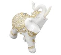 Decorazioni per Elefanti, Colore Bianco Carino Fortunato Elefante Scultura Decorativa Elefante Statue Statue Statue Regali di Elefante (M)