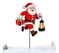 Decorazioni per esterni con Babbo Natale, pupazzo di neve illuminato a LED, con lanterna che tiene il cartello da cortile, per giardino, cortile, fattoria, prato, passerella, sentiero, festival