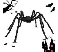 Decorazioni per esterni con ragno di Halloween, ragnatela gigante, puntelli spaventosi per Halloween, ragno gigante, decorazioni di Halloween per pareti, cortile, decorazioni per la casa infestata di