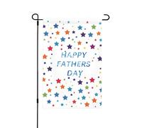 Decorazioni per esterni stagionali bifacciali da 12 x 18 pollici con stelle primaverili ed estive e felice festa del papà, per il patio, la fattoria, il portico, il prato.