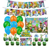 Decorazioni per Festa a Tema di Mostri 43 Pezzi Concerto dei Mostri Palloncini Striscioni Decorazione della Torta Biglietti di Auguri Tovaglie per Feste di Compleanno per Bambini