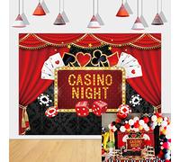 Decorazioni per Feste a Tema Casinò - Sfondo e Tovaglia da Poker Las Vegas, Fotografia per Giochi Notturni, Forniture per Feste di Compleanno (1,8 x 1,5 m)