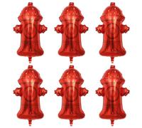 Decorazioni per feste a tema idrante rosso, 6 pezzi, a tema pompiere, forniture di compleanno con base ponderata per feste a tema incendio e salvataggio