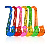 Decorazioni per feste anni '80 '90, regali per feste di compleanno e feste in maschera, set di 6 pezzi di strumenti musicali gonfiabili da rock star, 6 pezzi di sassofono gonfiabile a colore casuale 6