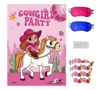 Decorazioni per feste con cowgirl occidentale, include poster con cavallo, adesivi per stivali, decorazioni per cowgirl rodeo