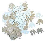 Decorazioni per feste, confezione da 100 pezzi, a forma di elefante dorato e argento con coriandoli Oh Baby 1st Shower Table Gender Reveal Birthday Party Decor (grigio blu)