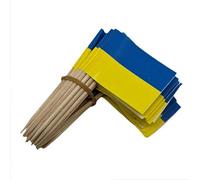 Decorazioni per feste confezioni da 100 bandiere dell'Ucraina, 14 x 21 cm, mini striscione con stuzzicadenti con colori vivaci e resistenti allo sbiadimento