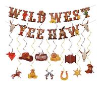 Decorazioni per Feste da Cowboy Western, Wild West Striscione con Vortici Appesi Yee Haw Striscione a Tema Western Decorazioni per Feste da Rodeo per Ragazzi Articoli per Feste di Compleanno