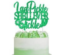 Decorazioni per feste di addio al nubilato con sottaceti e scritta in inglese "She'll Ever Tickle" (lingua italiana non garantita), divertente decorazione per torte, cetriolo, decorazione da tavolo