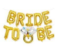 Decorazioni per feste di addio al nubilato, palloncini dorati con scritta "Bride to Be", con anello di diamante di fidanzamento, palloncino in lamina di Mylar per foto di nozze, addio al nubilato