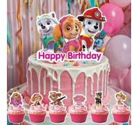 Decorazioni per feste di compleanno a tema Skye di PAW Patrol per ragazze, palloncini, bicchieri, tovaglioli, tovaglia, stoviglie, striscione "Buon compleanno" (stile casuale) grande,Piccolo,Grande + 