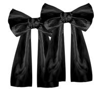 Decorazioni per feste di compleanno con fiocco nero, confezione da 2 fiocchi grandi, 43 x 99 cm, grande fiocco per la casa, fiocco gigante da appendere alla parete, per feste di nascita, laurea