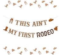Decorazioni per feste di compleanno occidentali per 2° compleanno - This Ain't My First Rodeo Banner, Western Cowboy Cowgirl 2nd Rodeo Theme Birthday Party Decorations, Wild West Its My Second