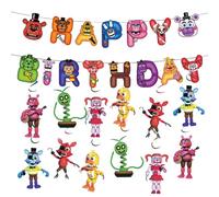 Decorazioni per feste di Freddy's, 12 vortici da appendere e 1 striscione di buon compleanno per decorazioni di compleanno FNAF